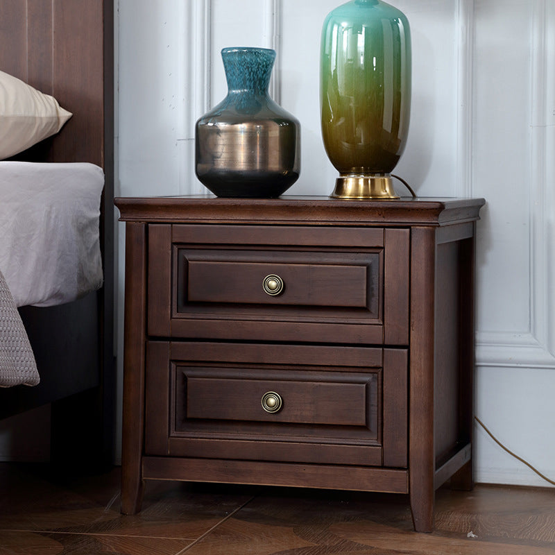 Solid Wood Bed Nightstand Traditional Night Table with Drawer