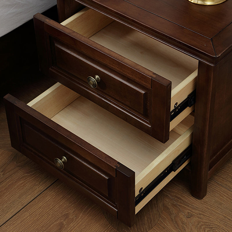 Solid Wood Bed Nightstand Traditional Night Table with Drawer