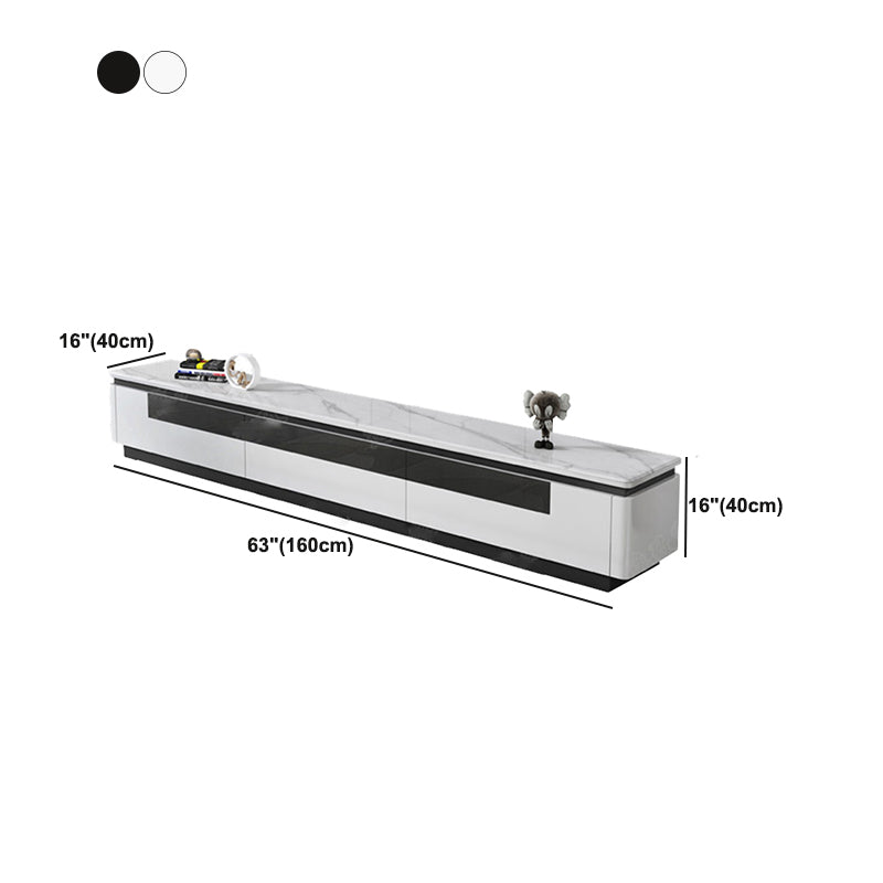 Modern TV Stand with 3 Drawers TV Stand in Black/White Fit TVs for up to 15.75"