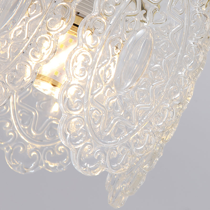 Light Luxury Style Ceiling Lamp Glass Shade Ceiling Light for Living Room