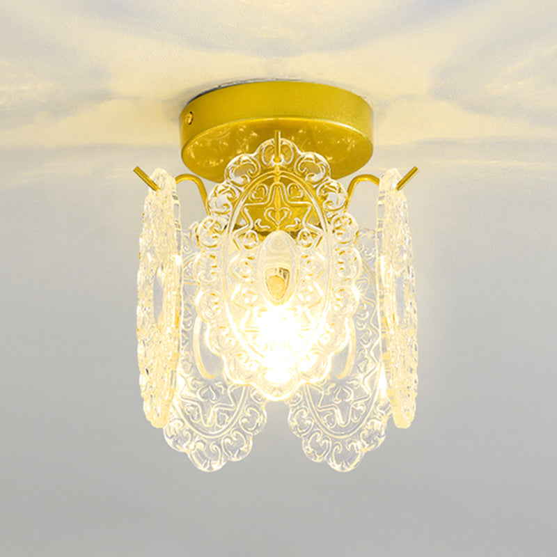 Light Luxury Style Ceiling Lamp Glass Shade Ceiling Light for Living Room