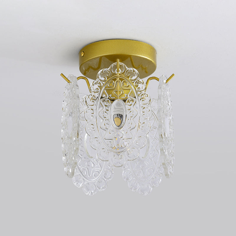 Light Luxury Style Ceiling Lamp Glass Shade Ceiling Light for Living Room