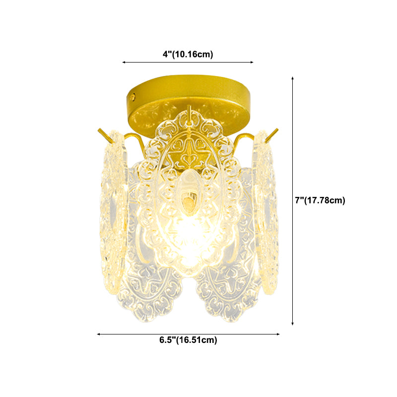 Light Luxury Style Ceiling Lamp Glass Shade Ceiling Light for Living Room