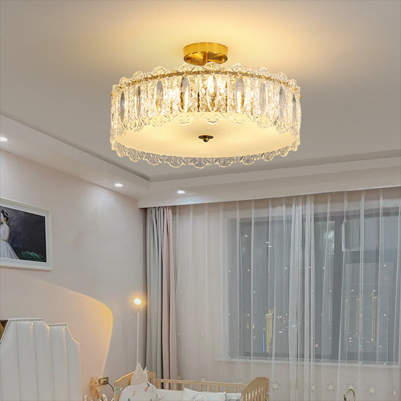 Glass Ceiling Lighting Fixture Minimalist Flush Mount Light Fixture for Bedroom