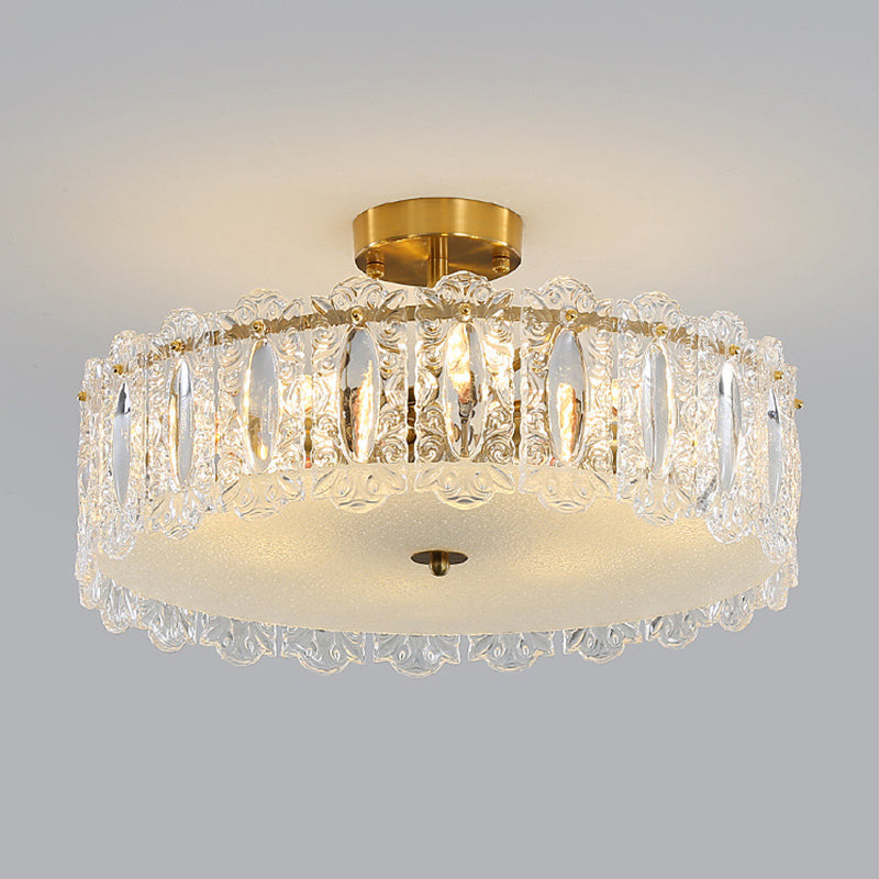 Glass Ceiling Lighting Fixture Minimalist Flush Mount Light Fixture for Bedroom