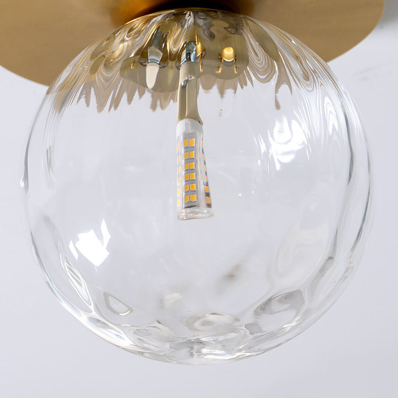 Modern Golden Flush Mount Lighting Glass Shaded Ceiling Light for Room