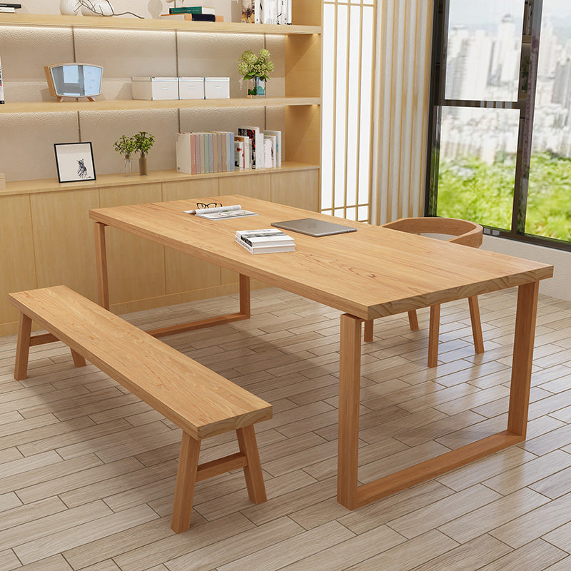 Contemporary Pine Writing Desk 29.52" H Natural Office Desk for Home