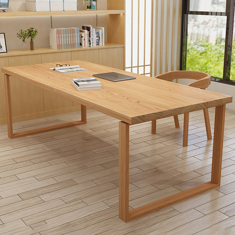 Contemporary Pine Writing Desk 29.52" H Natural Office Desk for Home