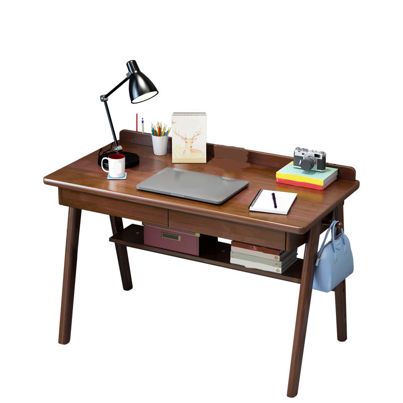 Contemporary Wood Office Desk 29.52" H Writing Desk With 2 Drawers