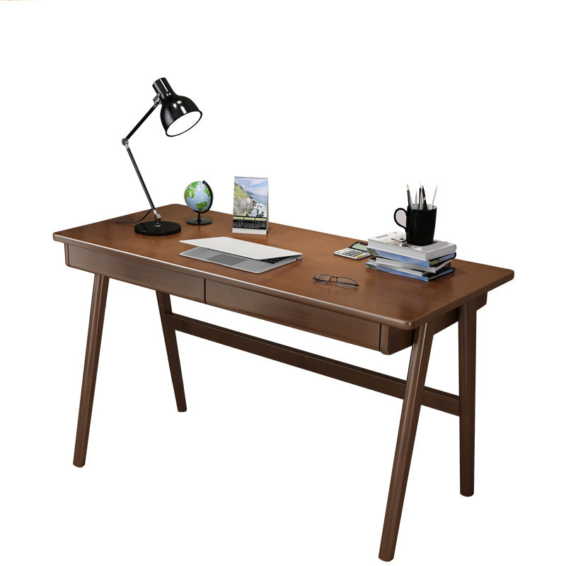 Contemporary Wood Office Desk 29.52" H Writing Desk With 2 Drawers