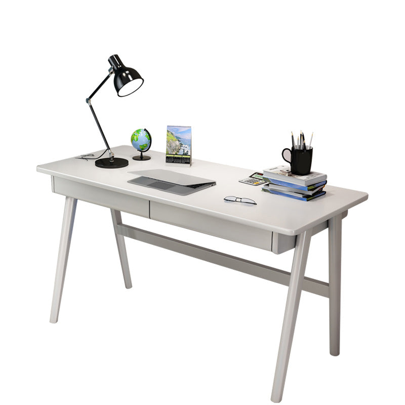 Contemporary Wood Office Desk 29.52" H Writing Desk With 2 Drawers