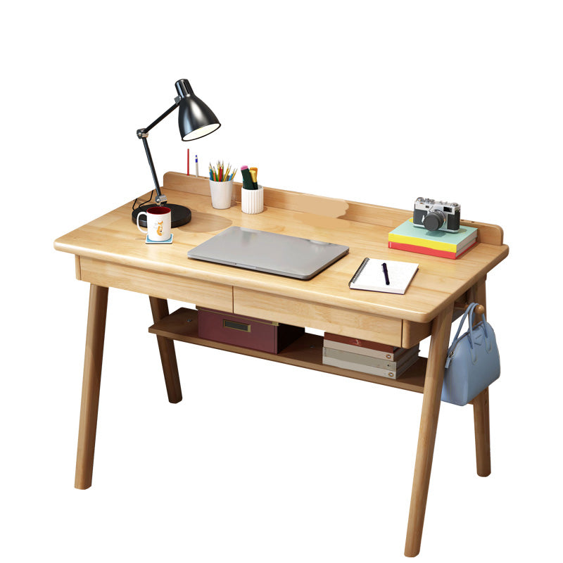 Contemporary Wood Office Desk 29.52" H Writing Desk With 2 Drawers