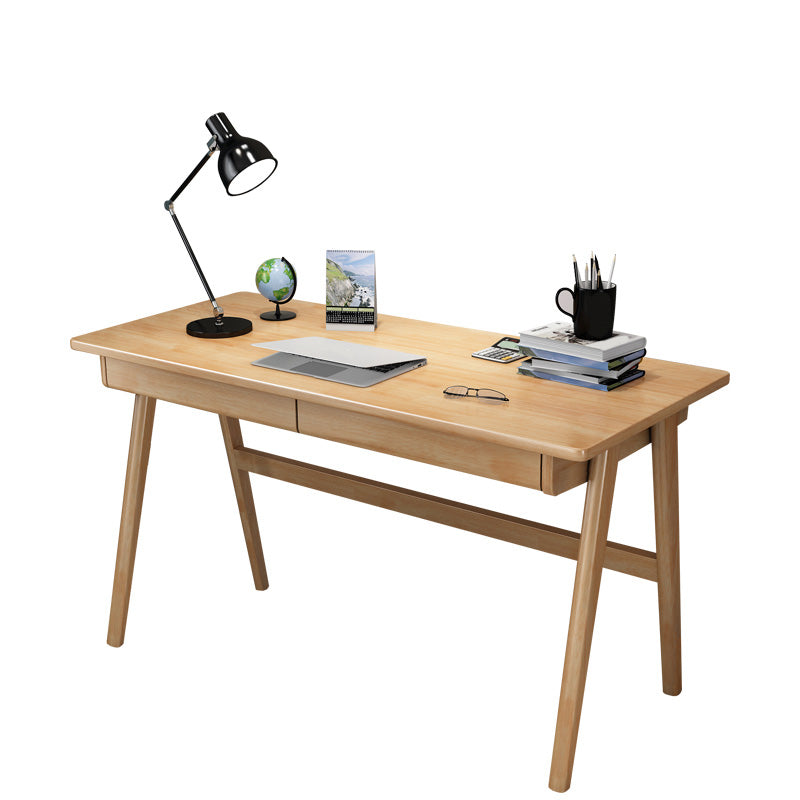 Contemporary Wood Office Desk 29.52" H Writing Desk With 2 Drawers