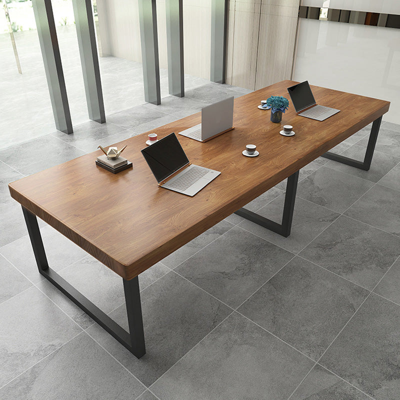 Contemporary Office Desk Rectangular Writing Desk in Natural