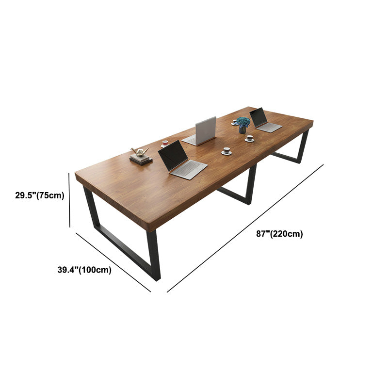 Contemporary Office Desk Rectangular Writing Desk in Natural