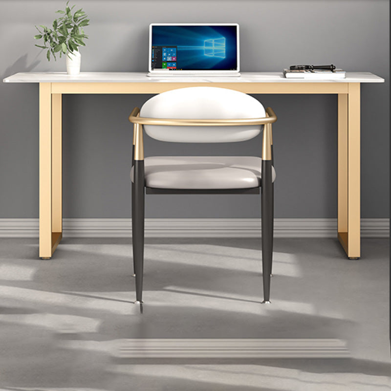 Rectangular Office Desk Sintered Stone Writing Desk in Matte Finish