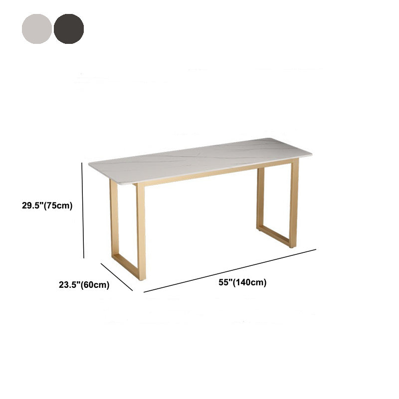 Rectangular Office Desk Sintered Stone Writing Desk in Matte Finish