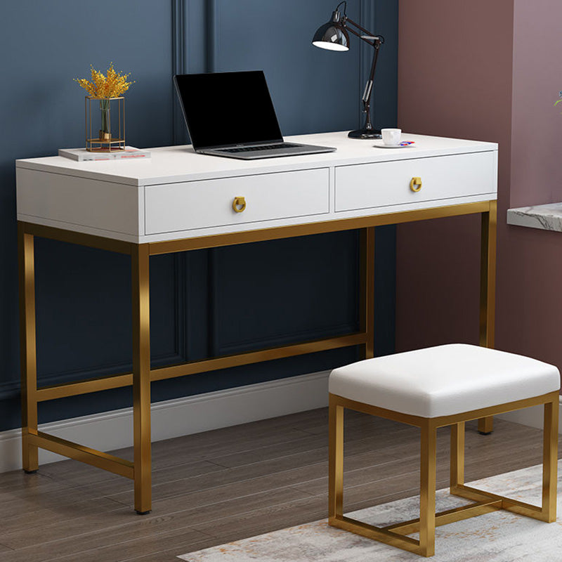 Glam Manufactured Wood Office Desk 19.68" W Home Writing Desk with 2-Drawer