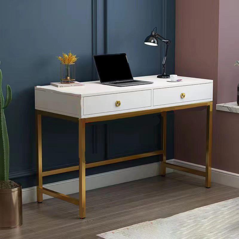 Glam Manufactured Wood Office Desk 19.68" W Home Writing Desk with 2-Drawer