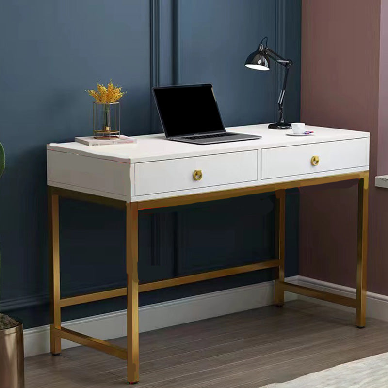 Glam Manufactured Wood Office Desk 19.68" W Home Writing Desk with 2-Drawer