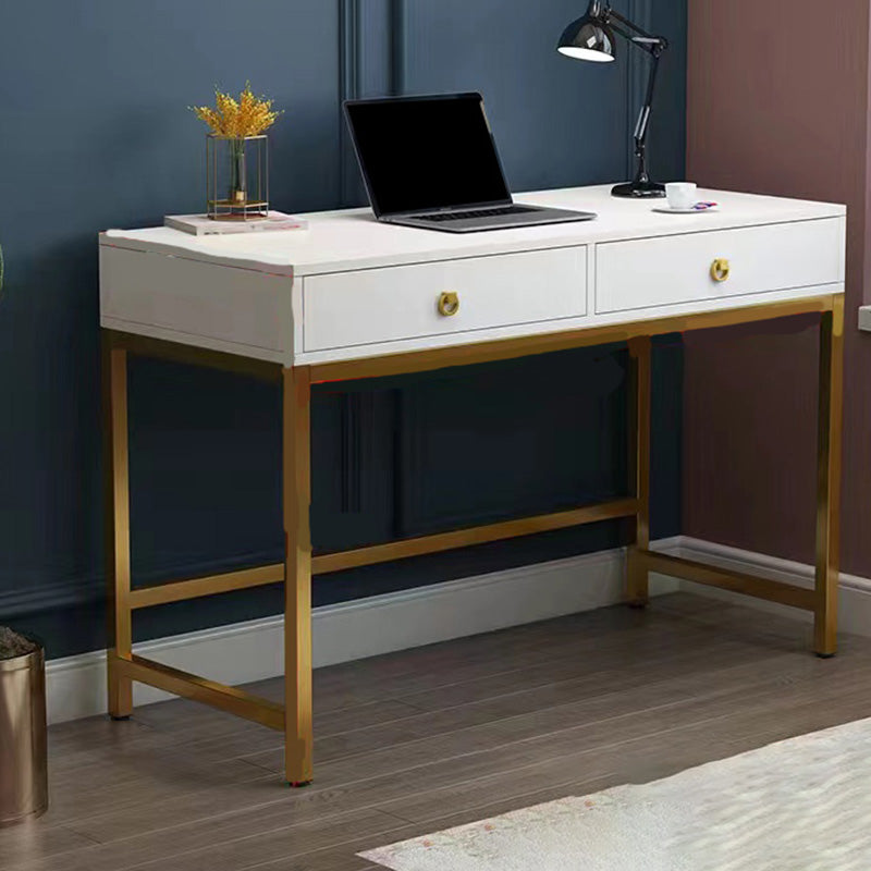 Glam Manufactured Wood Office Desk 19.68" W Home Writing Desk with 2-Drawer