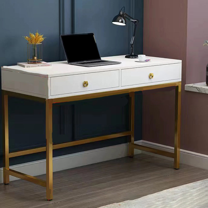 Glam Manufactured Wood Office Desk 19.68" W Home Writing Desk with 2-Drawer