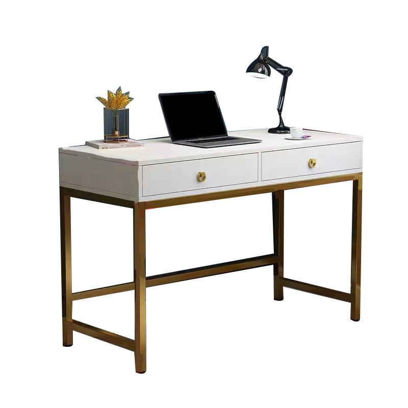 Glam Manufactured Wood Office Desk 19.68" W Home Writing Desk with 2-Drawer