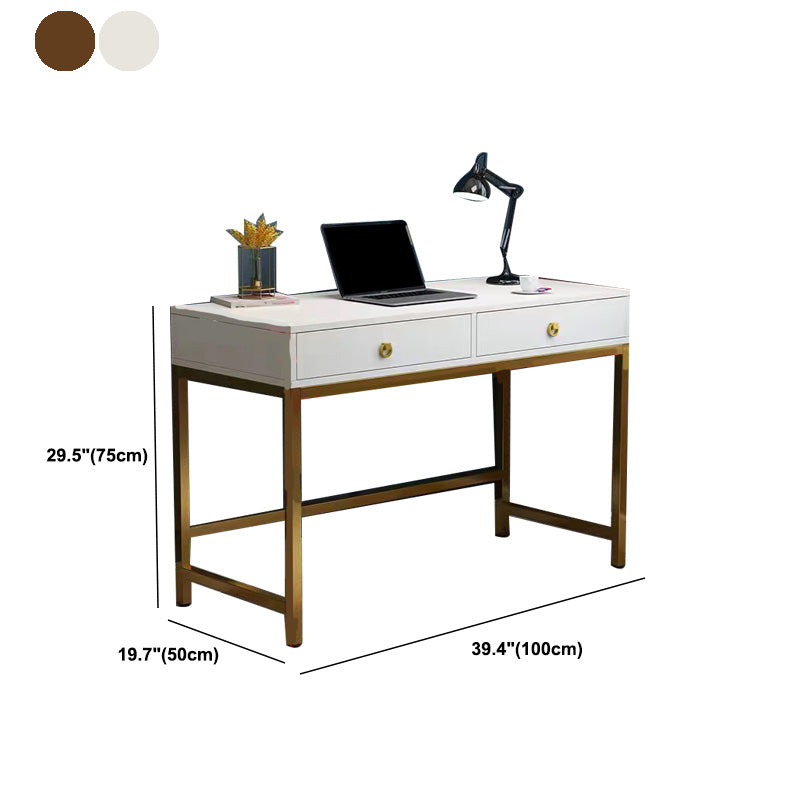 Glam Manufactured Wood Office Desk 19.68" W Home Writing Desk with 2-Drawer