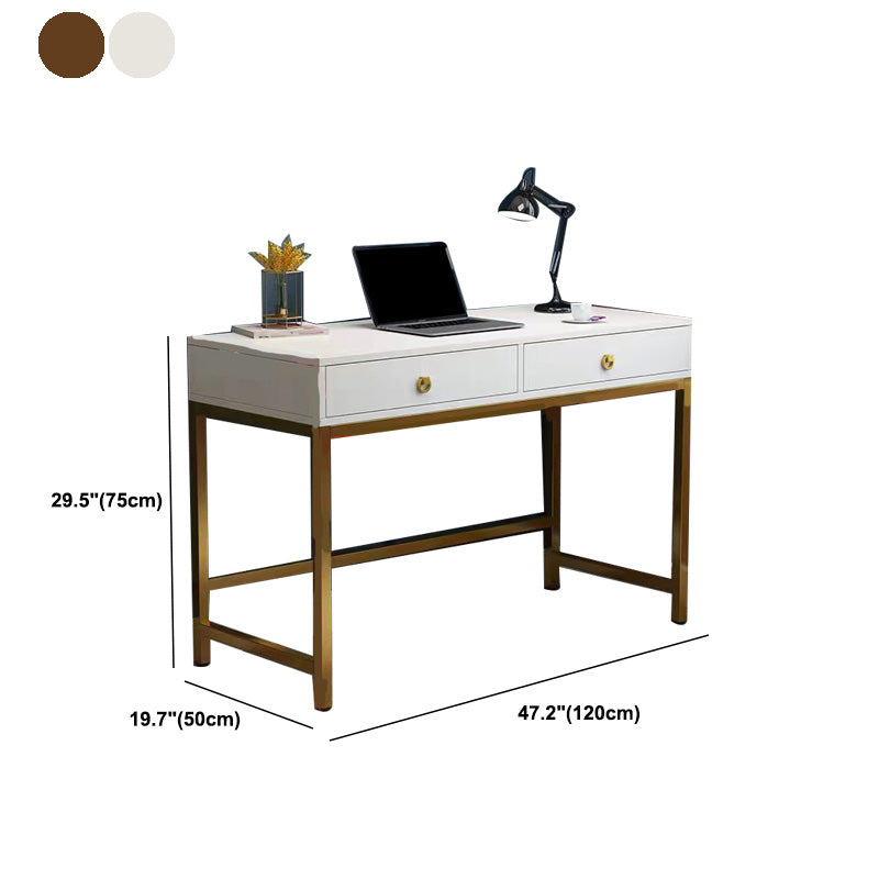 Glam Manufactured Wood Office Desk 19.68" W Home Writing Desk with 2-Drawer