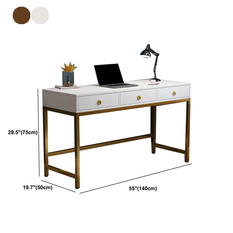 Glam Manufactured Wood Office Desk 19.68" W Home Writing Desk with 2-Drawer