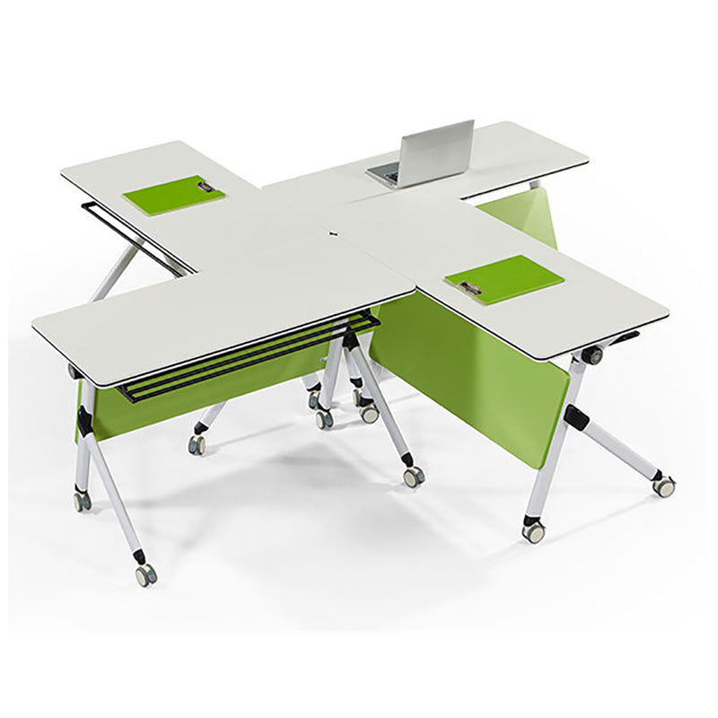 Contemporary Writing Desk for Office 30"H Rectangular Desk in White