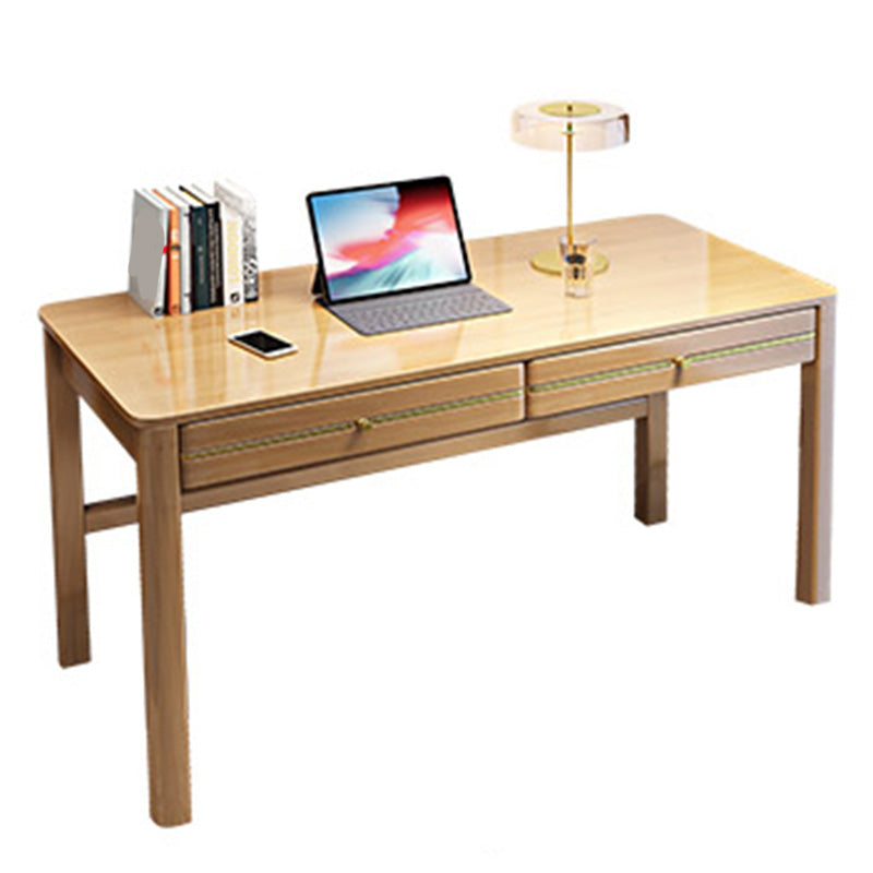 Modern Rubberwood Writing Desk 23.6" W Home Office Desk in Matte Finish