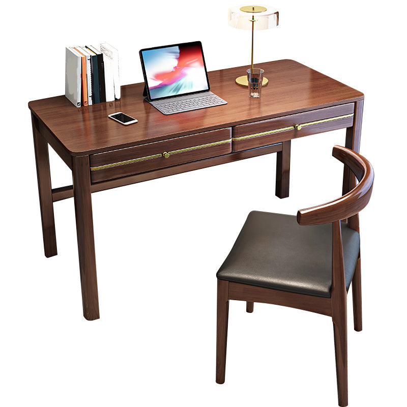 Modern Rubberwood Writing Desk 23.6" W Home Office Desk in Matte Finish