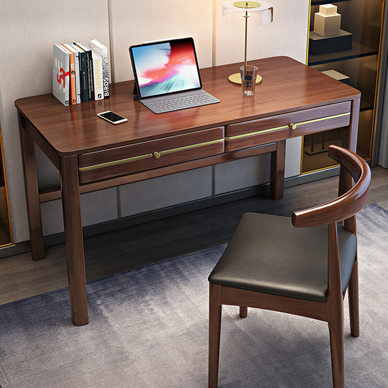 Modern Rubberwood Writing Desk 23.6" W Home Office Desk in Matte Finish