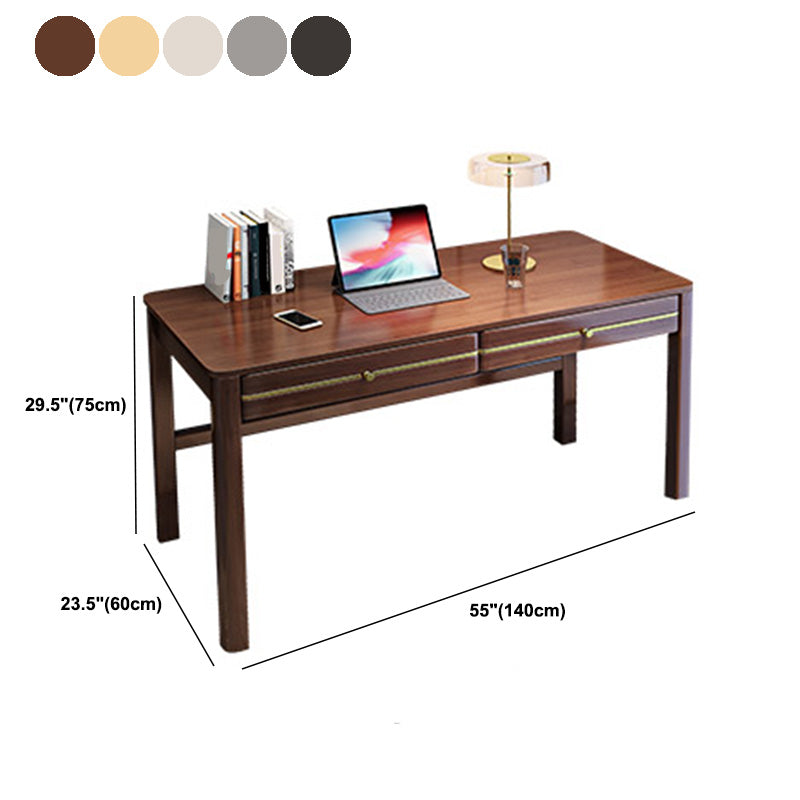 Modern Rubberwood Writing Desk 23.6" W Home Office Desk in Matte Finish