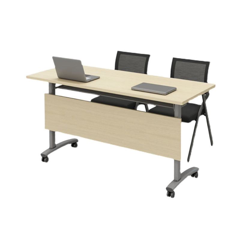 Contemporary Writing Desk for Office 30"H Rectangular Desk with Wheels