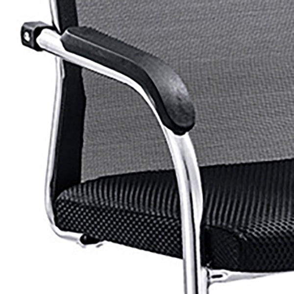 18" Wide Contemporary Desk Chair No Wheels Breathable AirGrid Office Chair