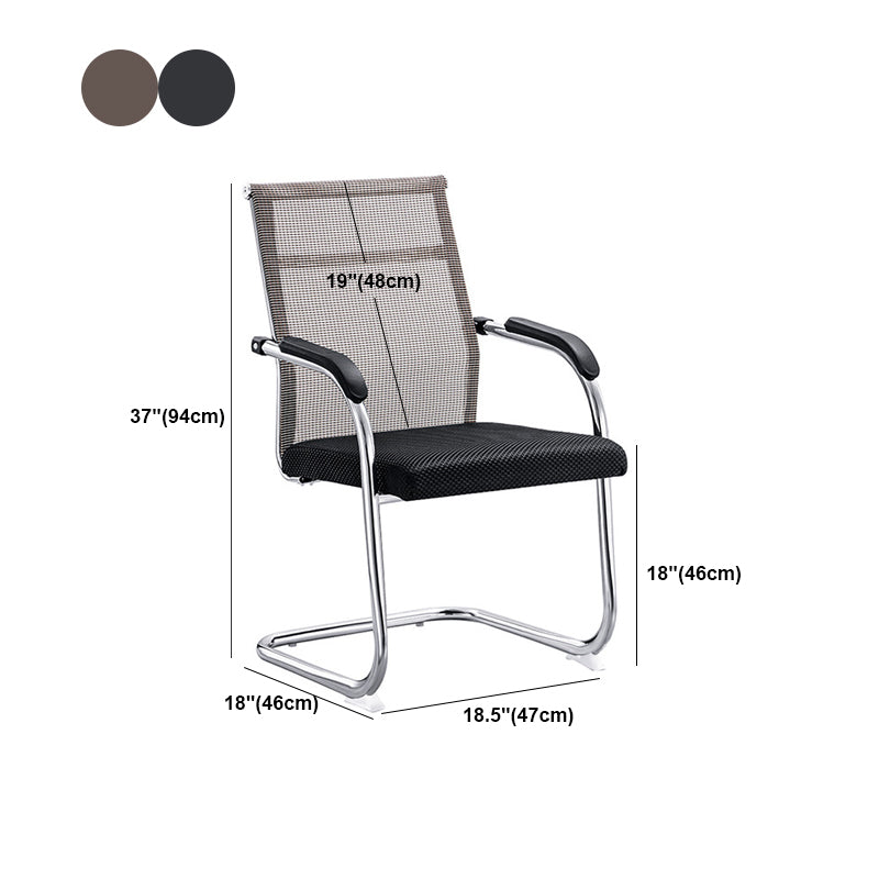 18" Wide Contemporary Desk Chair No Wheels Breathable AirGrid Office Chair