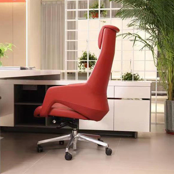 Swivel Upholstered Office Chair Faux Leather Lumbar Support Desk Chair