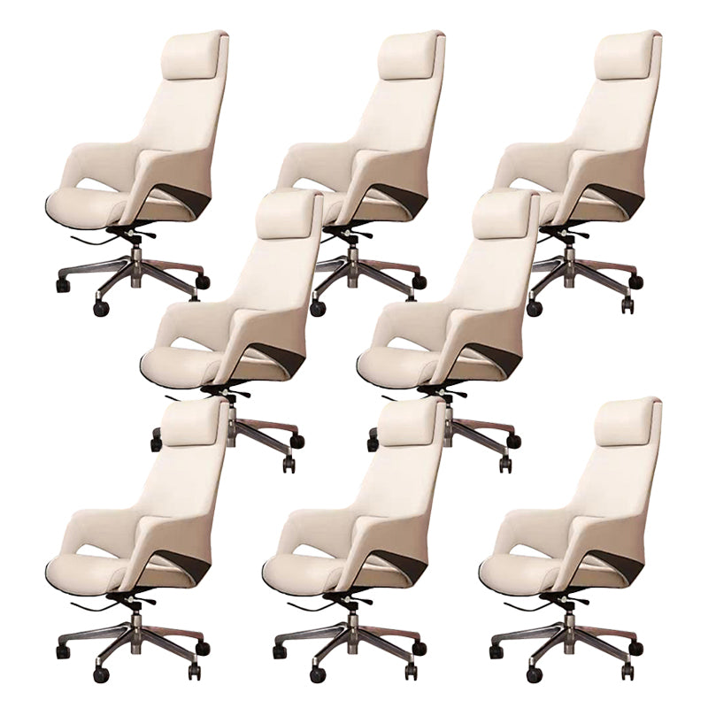 Swivel Upholstered Office Chair Faux Leather Lumbar Support Desk Chair