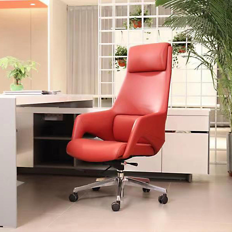 Swivel Upholstered Office Chair Faux Leather Lumbar Support Desk Chair