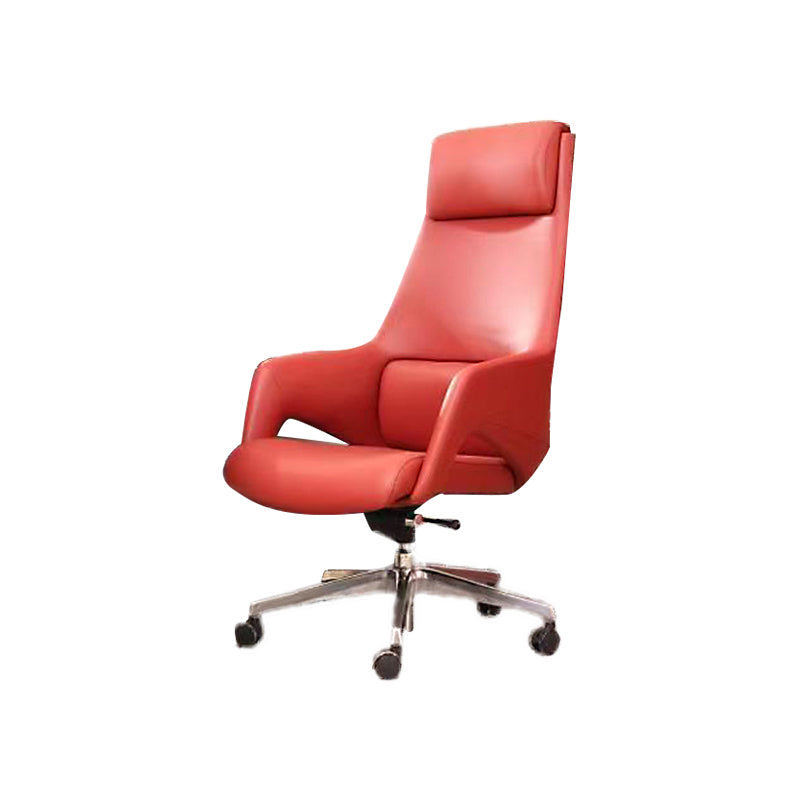 Swivel Upholstered Office Chair Faux Leather Lumbar Support Desk Chair