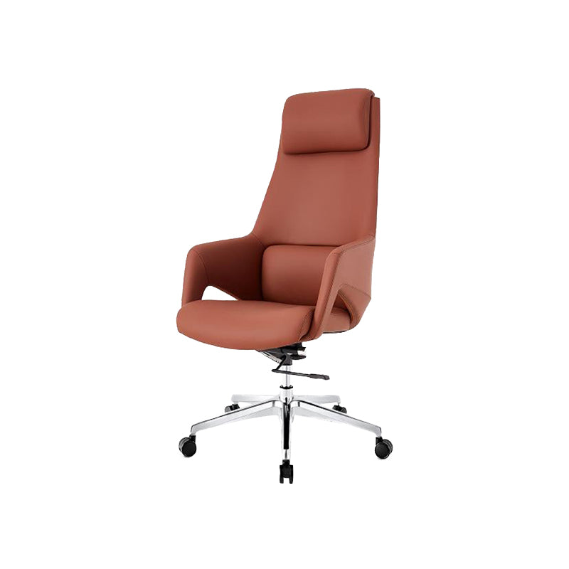 Swivel Upholstered Office Chair Faux Leather Lumbar Support Desk Chair