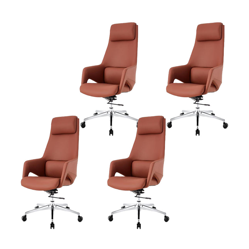 Swivel Upholstered Office Chair Faux Leather Lumbar Support Desk Chair