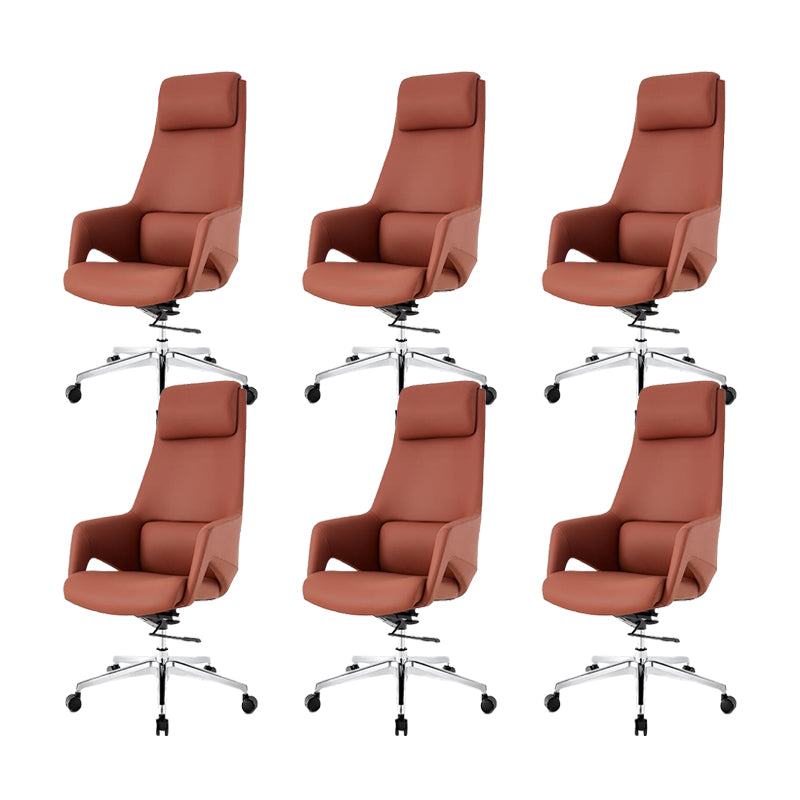 Swivel Upholstered Office Chair Faux Leather Lumbar Support Desk Chair