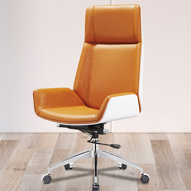 Modern Orange Back Office Chair Swivel with Wheels Ergonomic Executive Chair