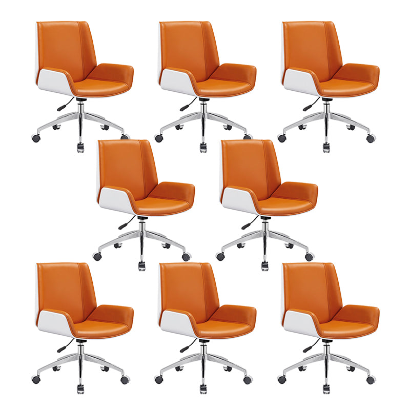 Modern Orange Back Office Chair Swivel with Wheels Ergonomic Executive Chair