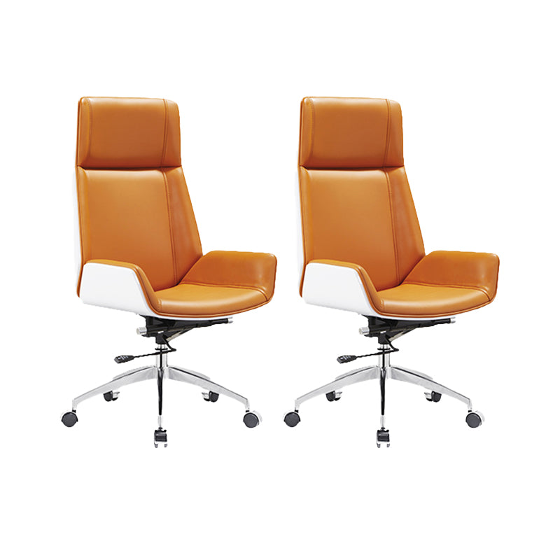 Modern Orange Back Office Chair Swivel with Wheels Ergonomic Executive Chair