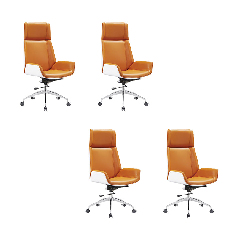 Modern Orange Back Office Chair Swivel with Wheels Ergonomic Executive Chair