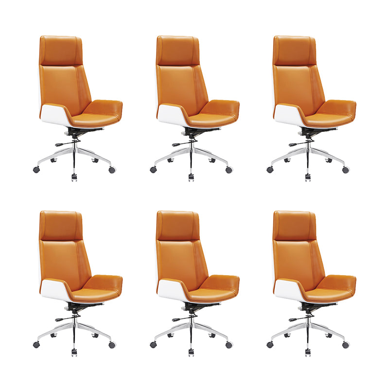 Modern Orange Back Office Chair Swivel with Wheels Ergonomic Executive Chair